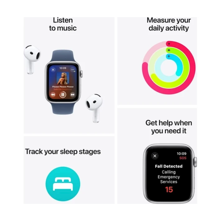 Умные часы Apple Watch SE GPS 40mm Starlight Aluminium Case with Lake Green Sport Loop