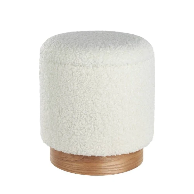 Пуфик 81, ткань, белый, 40x35x35 см Пуфик 81, ткань, белый, 40x35x35 см