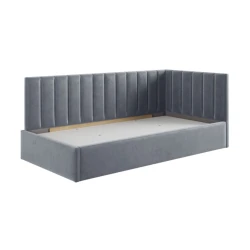 Tək nəfərlik çarpayı Art_tek_yataq (100) 63, laminat/parça, boz, 200x85x100 sm