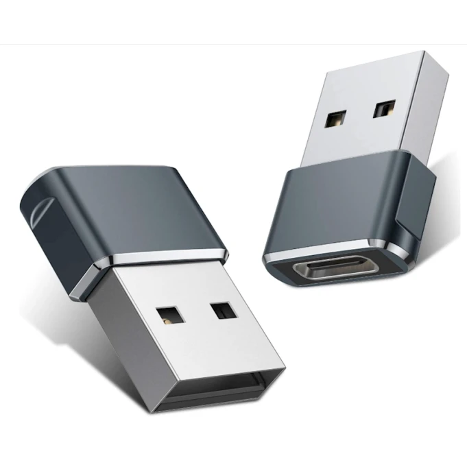 Адаптер USB-A to Type-C, серый Адаптер USB-A to Type-C, серый