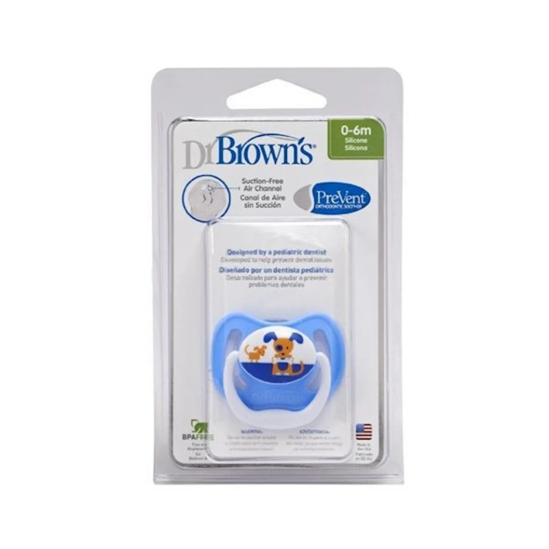 Hava kanallı silikon əmzik, 0-6 ay, mavi Dr. Brown's Hava kanallı silikon əmzik, 0-6 ay, mavi Dr. Brown's