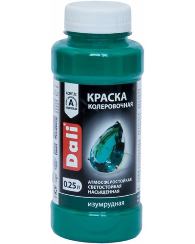 Akril kolerovka boyası Dali, izumrud, 250 ml - 4600505202631