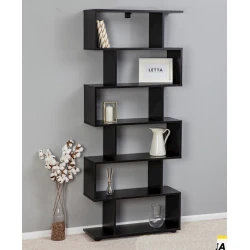 Стеллаж Letta 176x73x25 см, ЛДСП, черный Стеллаж Letta 176x73x25 см, ЛДСП, черный
