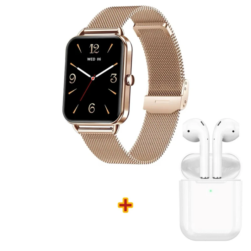 Смарт часы DA02 Gold + Беспроводные наушники Hoco EW74 В подарок