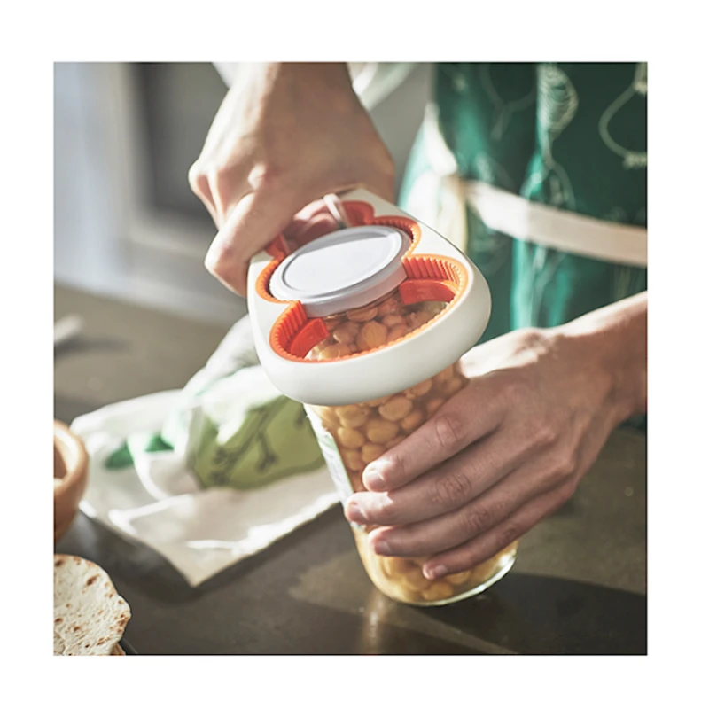 Открывалка IKEA uppfylld для банок, 1 шт, 21x10 см, пластик, для винтовых крышек, кремовый/оранжевый Открывалка IKEA uppfylld для банок, 1 шт, 21x10 см, пластик, для винтовых крышек, кремовый/оранжевый