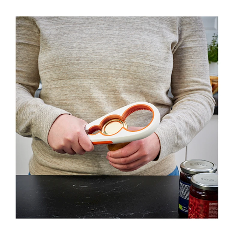Открывалка IKEA uppfylld для банок, 1 шт, 21x10 см, пластик, для винтовых крышек, кремовый/оранжевый Открывалка IKEA uppfylld для банок, 1 шт, 21x10 см, пластик, для винтовых крышек, кремовый/оранжевый