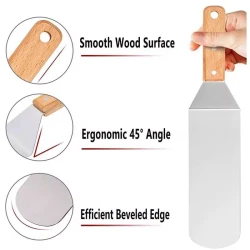 Изогнутый шпатель для теста, дерево/нержавеющая сталь Изогнутый шпатель для теста, дерево/нержавеющая сталь