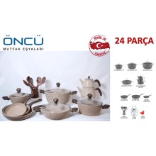Qab-qacaq dəsti Oncu FS-137, bej, 24 parça