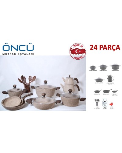 Qab-qacaq dəsti Oncu FS-137, bej, 24 parça