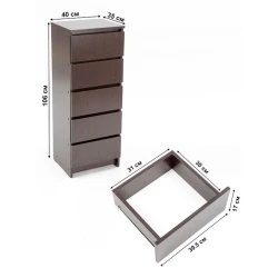 Komod, 106x35x40 sm, LDSP, qəhvəyi.