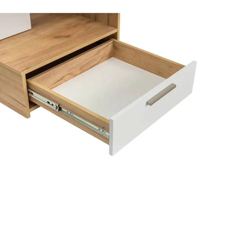 Письменный стол 3563_M2StolFullBagsWhvot Белый/Вотан, ЛДСП, 180x60x150 см Письменный стол 3563_M2StolFullBagsWhvot Белый/Вотан, ЛДСП, 180x60x150 см