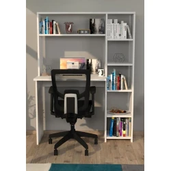 Письменный стол Duru, белый, 40x114x75/140см Письменный стол Duru, белый, 40x114x75/140см