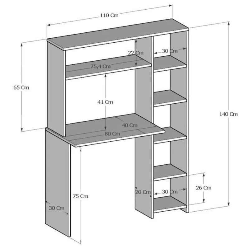 Yazı masası Duru, ağ, 40x114x75/140sm Yazı masası Duru, ağ, 40x114x75/140sm