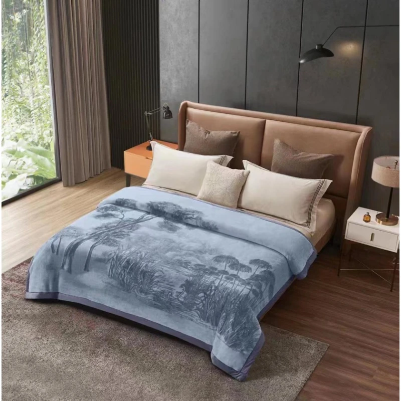 Покрывало MiraNova SF-094, бамбук, синее, евро, 200x230 см