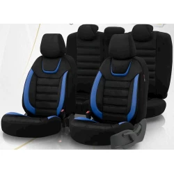 Avtomobil oturacaqları üçün çexol dəsti vidual7, kətan/dəri, qara/göy Avtomobil oturacaqları üçün çexol dəsti vidual7, kətan/dəri, qara/göy