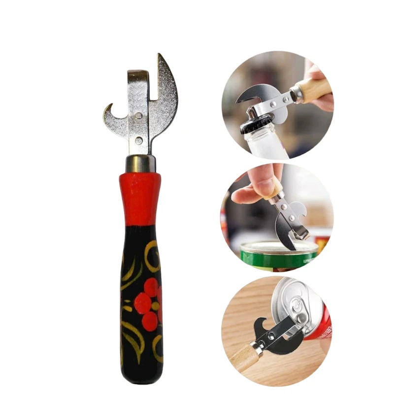 Консервный нож и открывалка Bottle Opener, сталь/дерево, красный/черный Консервный нож и открывалка Bottle Opener, сталь/дерево, красный/черный