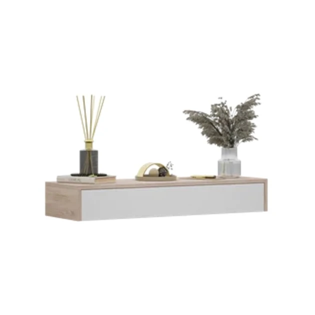 Консоль Art Mebel 16, ламинат, 17x71x30 см, белый/сонома Консоль Art Mebel 16, ламинат, 17x71x30 см, белый/сонома