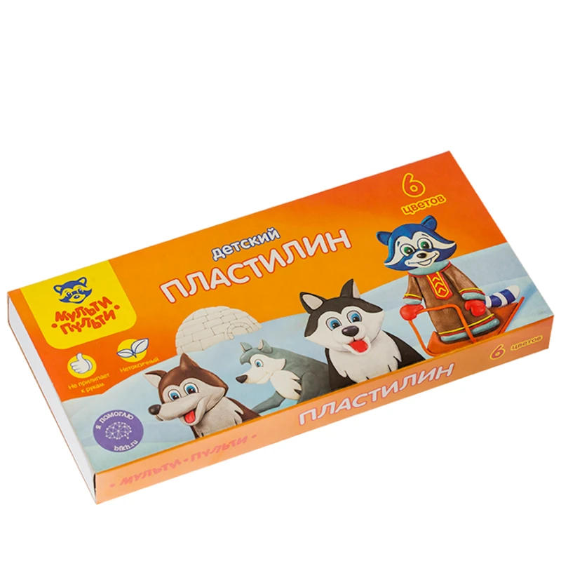 Пластилин Мульти-Пульти со стеком, 90 г, 6 цветов, от 3 лет Пластилин Мульти-Пульти со стеком, 90 г, 6 цветов, от 3 лет