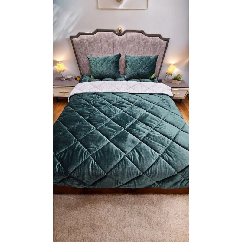 Yorğan Luxe Cotton Lu-xe-000622, 155x255 см, полутораспальное, всесезонное, велюр, зеленый Yorğan Luxe Cotton Lu-xe-000622, 155x255 см, полутораспальное, всесезонное, велюр, зеленый