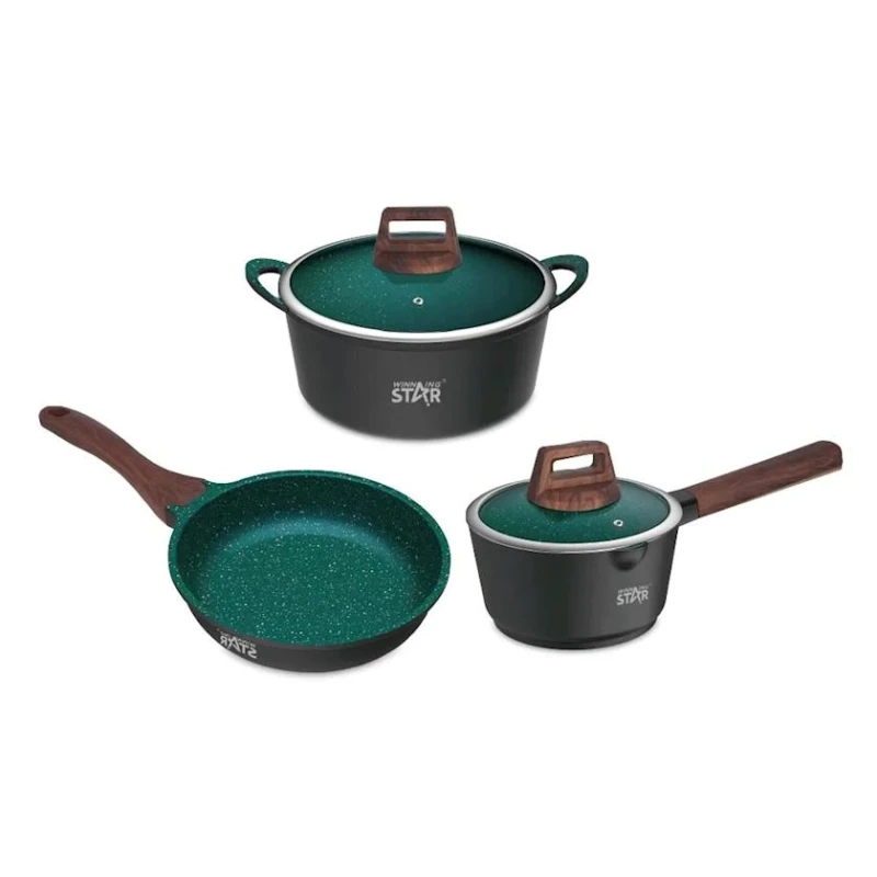 Qab-qacaq dəsti Winning Star ST-5214, alüminium, yaşıl, 16.5/25 sm, 5 parça Qab-qacaq dəsti Winning Star ST-5214, alüminium, yaşıl, 16.5/25 sm, 5 parça