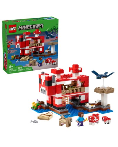 Konstruktor LEGO Minecraft The Mooshroom House 21270, 8 yaş+, 500 hissə - 21270