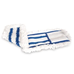 Моп для швабры Flosoft, микрофибра, 40 см, белый/синий