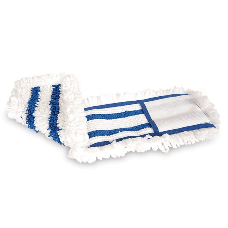 Моп для швабры Flosoft, микрофибра, 40 см, белый/синий Моп для швабры Flosoft, микрофибра, 40 см, белый/синий