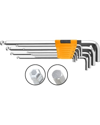 Altıbucaqlı açarlar dəsti Ingco HHK12092, 9 əd
