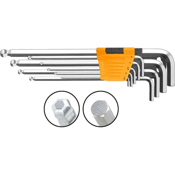Набор шестигранных ключей Ingco HHK12092, 9 шт