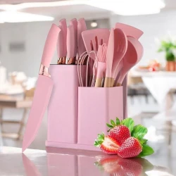 Набор кухонных принадлежностей BTC-001, силикон, розовый, 18 предметов