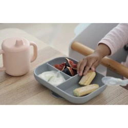 Набор детской посуды Beaba, силикон, розовый, 3 предмета