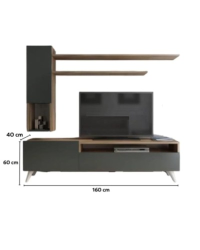 Stend TV üçün 2115668, 160x40x60 sm, antrasit qəhvəyi