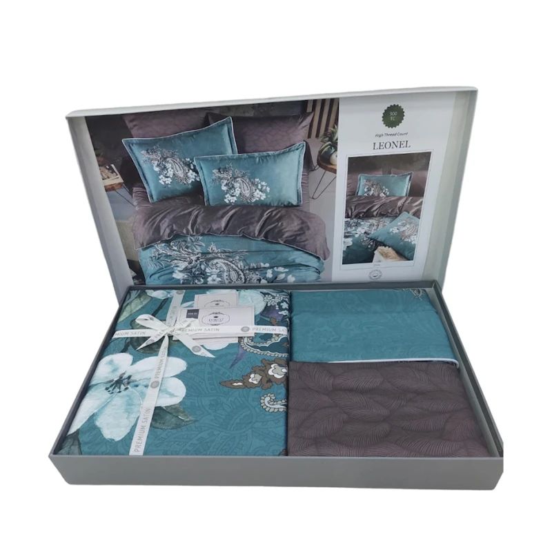 Yataq dəsti DO&GO DO2, yorğan üzü 200х220 sm, mələfə 220х240 sm, yastıq üzləri 70x70 sm, 50х70 sm, ikinəfərlik, satin, boz/mavi Yataq dəsti DO&GO DO2, yorğan üzü 200х220 sm, mələfə 220х240 sm, yastıq üzləri 70x70 sm, 50х70 sm, ikinəfərlik, satin, boz/mavi