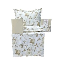 Yataq dəsti Trend Cotton TK-TC-003, birnəfərlik, pambıq, ağ/bej