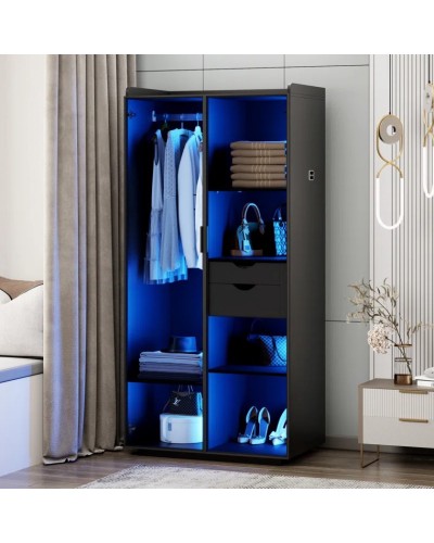 Şkaf Art Mebel Art-100-39, qara, 210х100х50 sm