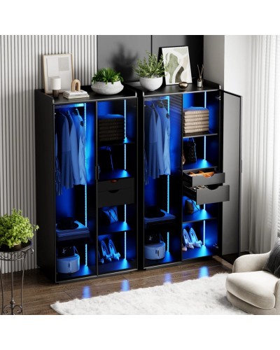 Şkaf Art Mebel Art-100-39, qara, 210х100х50 sm