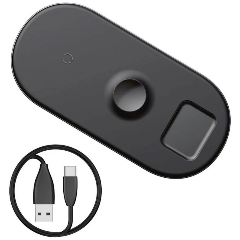 Беспроводное зарядное устройство Baseus Smart 3in1 Wireless Charger For Phone+Watch+Pods, Черный (6953156219410) Беспроводное зарядное устройство Baseus Smart 3in1 Wireless Charger For Phone+Watch+Pods, Черный (6953156219410)