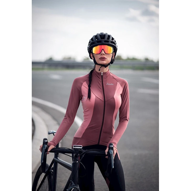 Велоджерси женская Santic L9C01104, бордовая, размер L