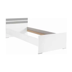 Односпальная кровать Art_tek_yataq 7, ламинат, белая, 200x85x90 см