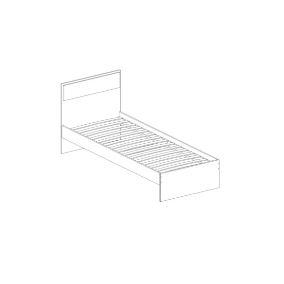 Односпальная кровать Art_tek_yataq 7, ламинат, белая, 200x85x90 см