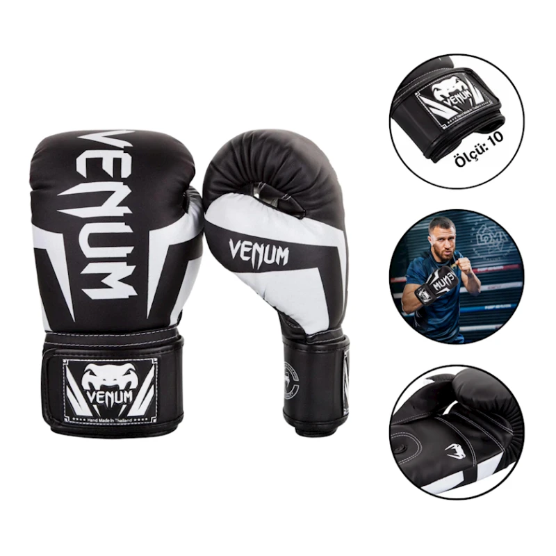 Boks əlcəyi Venum 4002, qara/ağ, ölçü 10