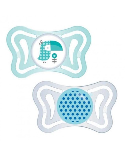 Əmziklər dəsti Chicco Physio Light Boy, 2-6 ay, silikon, 2 əd, mavi