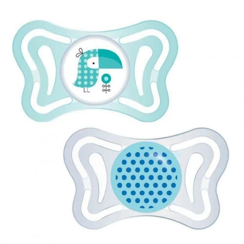 Набор пустышек Chicco Physio Light Boy, 2-6 месяцев, силикон, 2 шт, голубой
