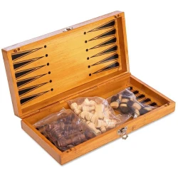 Шахматы + шашки + нарды (3 в 1) Kadusi 0032, дерево, 50х25 см Шахматы + шашки + нарды (3 в 1) Kadusi 0032, дерево, 50х25 см