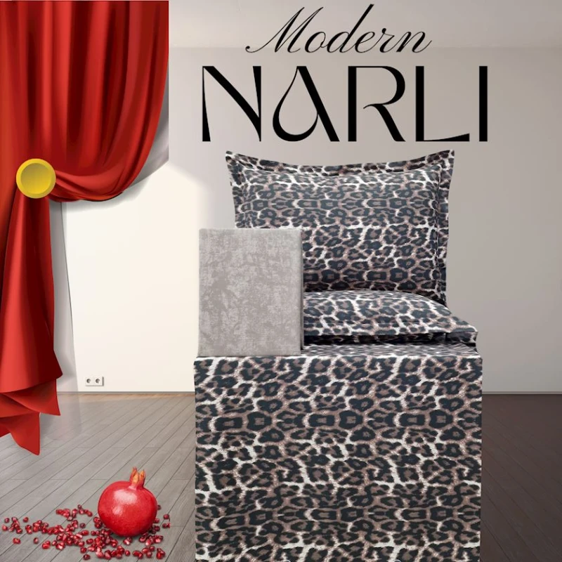 Yataq dəsti Nar-Lı-001051, mələfə 240x260 sm, yorğan üzü 200x220 sm, yastıq üzləri 2 əd x 50x70 sm, ikinəfərlik, pambıq, rəngbərəng