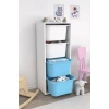Шкаф для игрушек Pratico I39036, белый/голубой, 30x45.5x109 см Шкаф для игрушек Pratico I39036, белый/голубой, 30x45.5x109 см