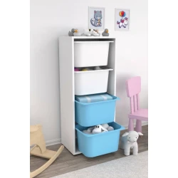 Шкаф для игрушек Pratico I39036, белый/голубой, 30x45.5x109 см