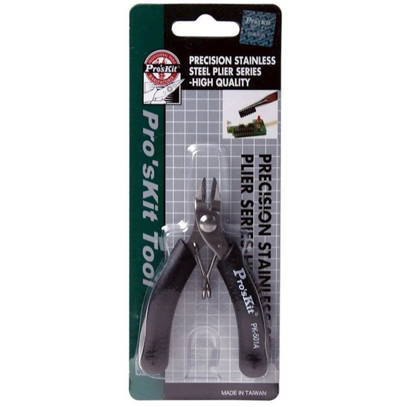 Микро кусачки с возвратной пружиной антистатические Pro'sKit 1PK-501A, 90 мм Микро кусачки с возвратной пружиной антистатические Pro'sKit 1PK-501A, 90 мм