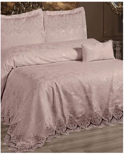 Yataq dəsti MiraNova SF-813, ikinəfərlik, çəhrayı, yorğan üzü 240х260 sm, mələfə 260х260 sm, yastıq üzü 5 əd