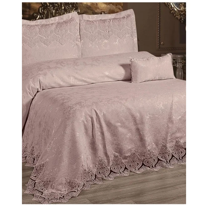 Yataq dəsti MiraNova SF-813, ikinəfərlik, çəhrayı, yorğan üzü 240х260 sm, mələfə 260х260 sm, yastıq üzü 5 əd